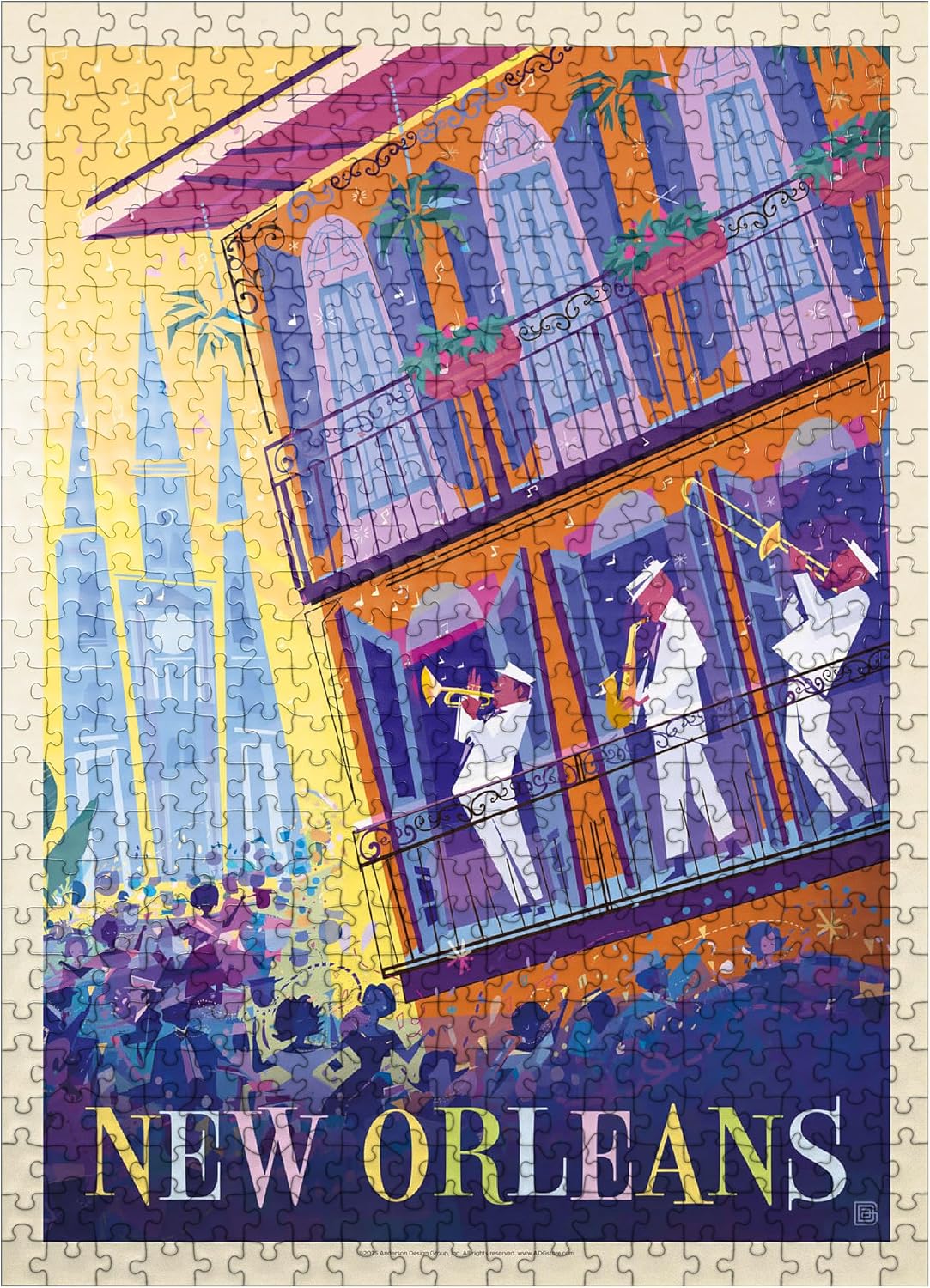 MyPuzzle New Orleans: Dancing in The Street (Mod Design) - Premium 500 Piece Jigsaw Puzzle for Adults