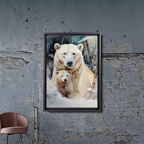 Miniatura 2 de Fox Mother Cub Print, In The Style Of Stencil,Based, Kids Wall Art, Kids Wall Art Display, Mom And Baby Animal Art Print, Decor Canvas, Home Decor