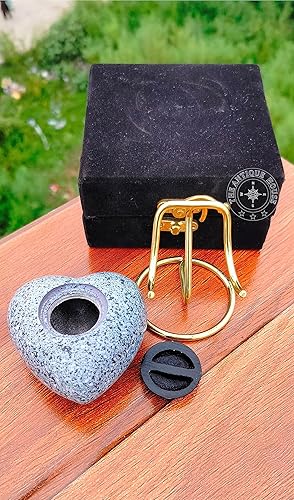 Miniatura 5 de Urna de cremación gris para cenizas, urna de corazón de recuerdo con caja negra y soporte de latón, mini urna para tu ser querido, adulto y entierro