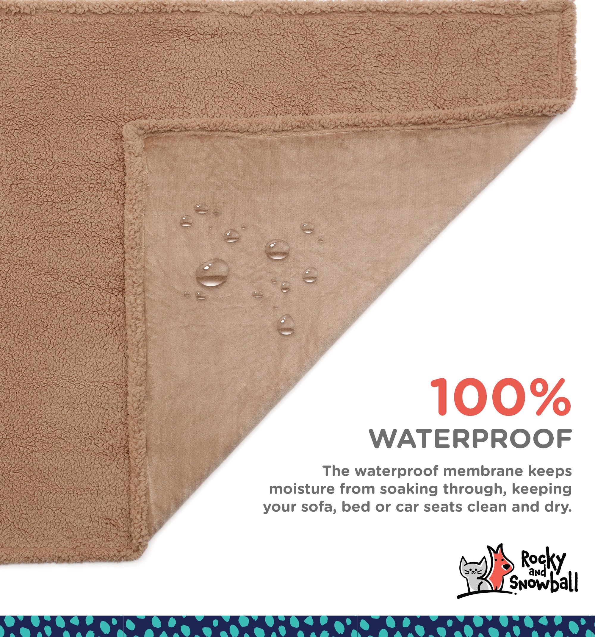 Rocky and Snowball RS - DogBlanket - Taupe40x60 : Amazon.sg