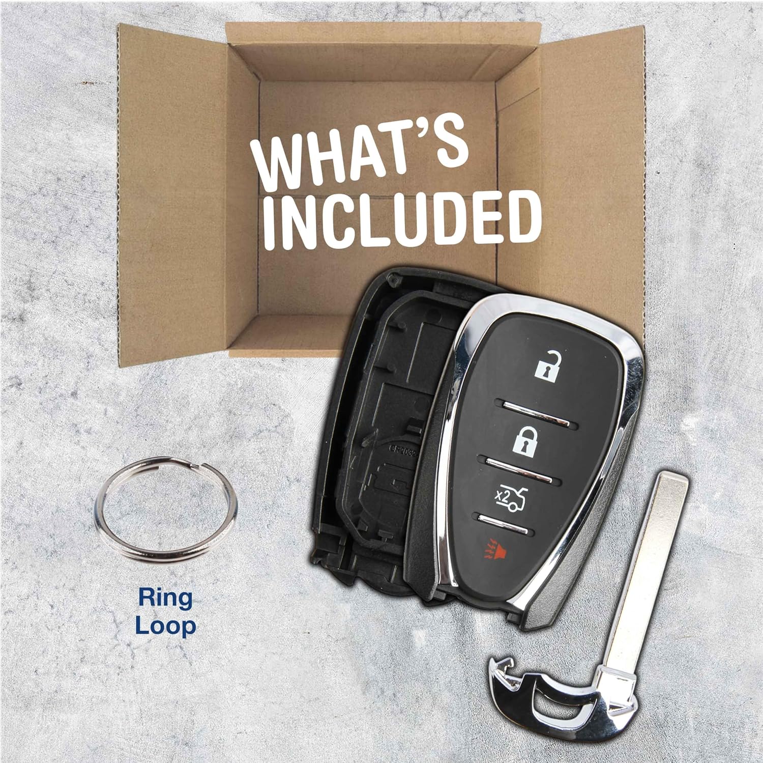 Keyless Option Remote Key Fob Shell 4btn Case Cover for Chevrolet (HYQ4EA)