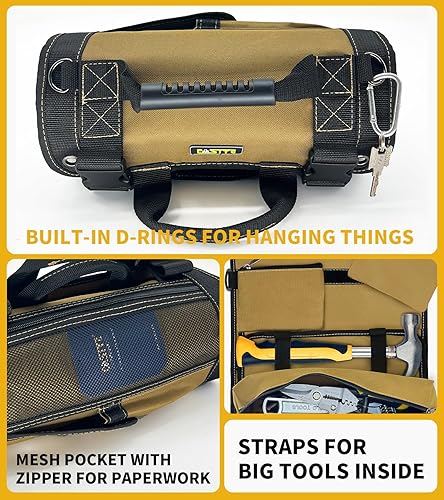 Miniatura 5 de FASITE Organizador de bolsas enrollables para herramientas  Bolsa de herramientas enrollable portátil resistente con llave enrollable para