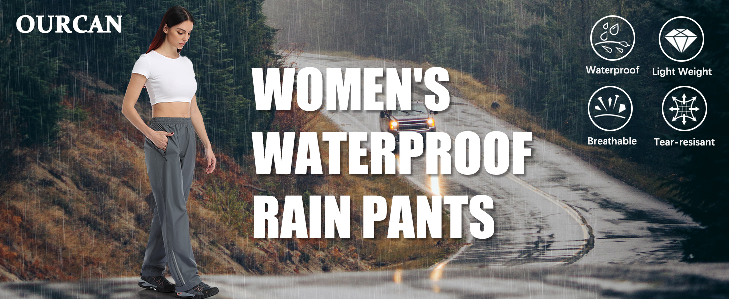 Women's Ultralight Rain Pants | Lightest Waterproof Breathable Hiking - View #8