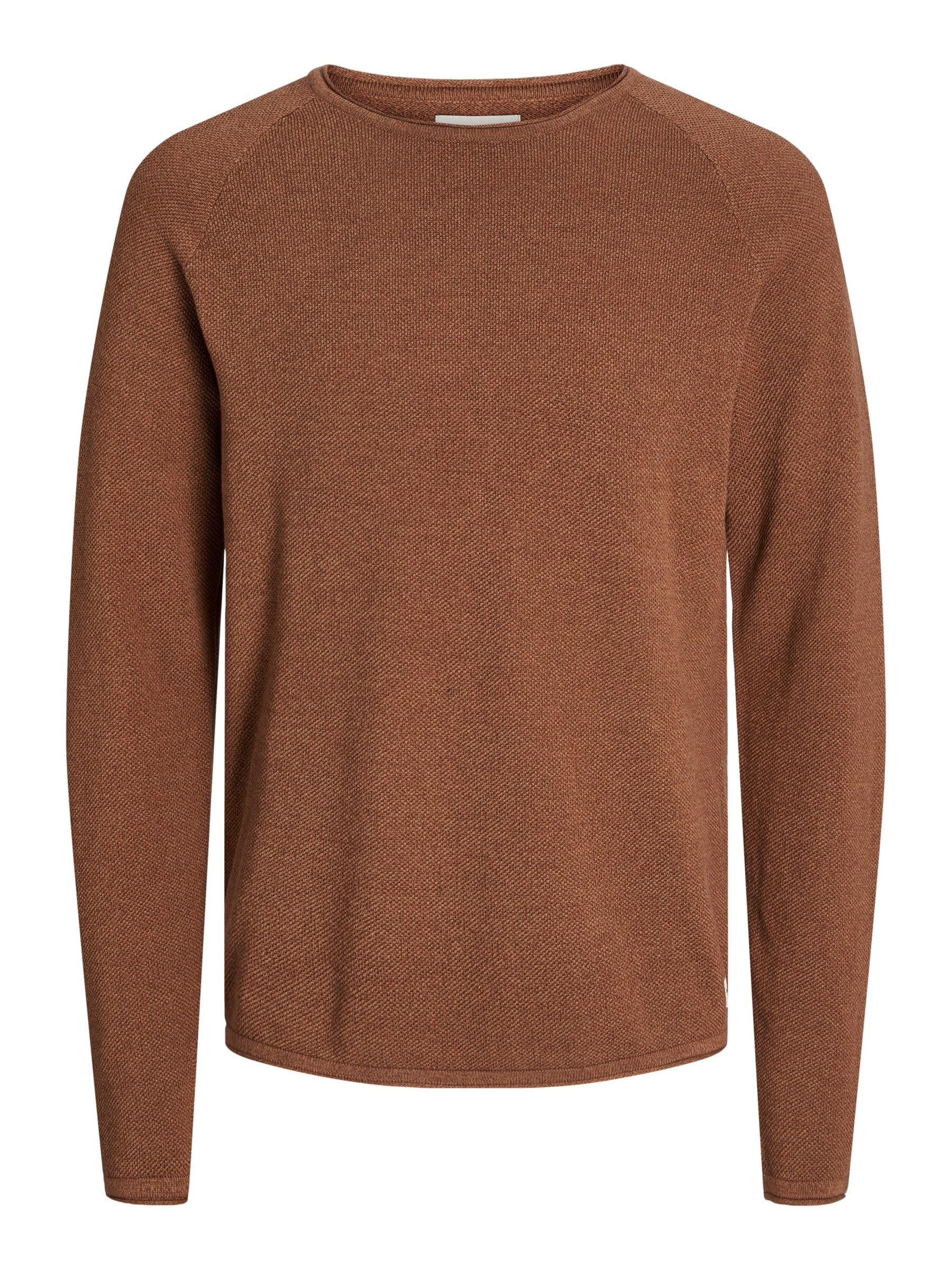 Jack & Jones Men's Mocha Bisque Melange Sweater Long Sleeve Cotton Xxl