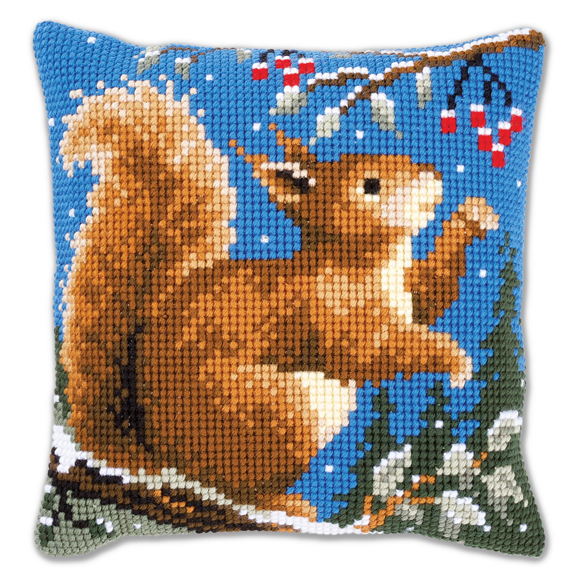 Vervaco Cross Stitch Cushion Squirrel in Winter, Assorted