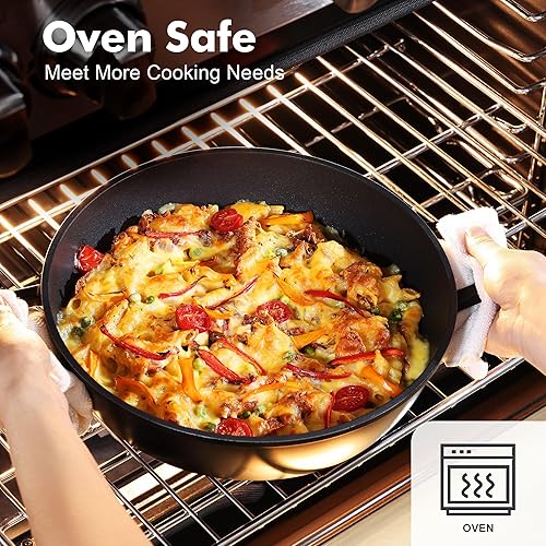 Miniatura 3 de SENSARTE Juego de utensilios de cocina antiadherentes, juego de ollas y sartenes antiadherentes, apto para lavavajillas y horno, compatible con