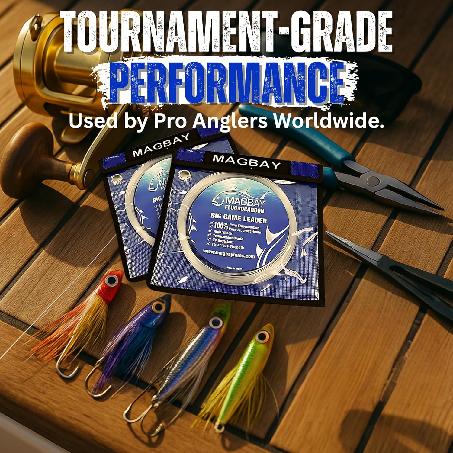 MagBay Lures 100% Pure Fluorocarbon Leader Line - Saltwater & Freshwater Invisible Fluorocarbon Fishing Leader Line, Strong Performance 150, 130, 100, 80, 60 & 40 lbs 33 Yard