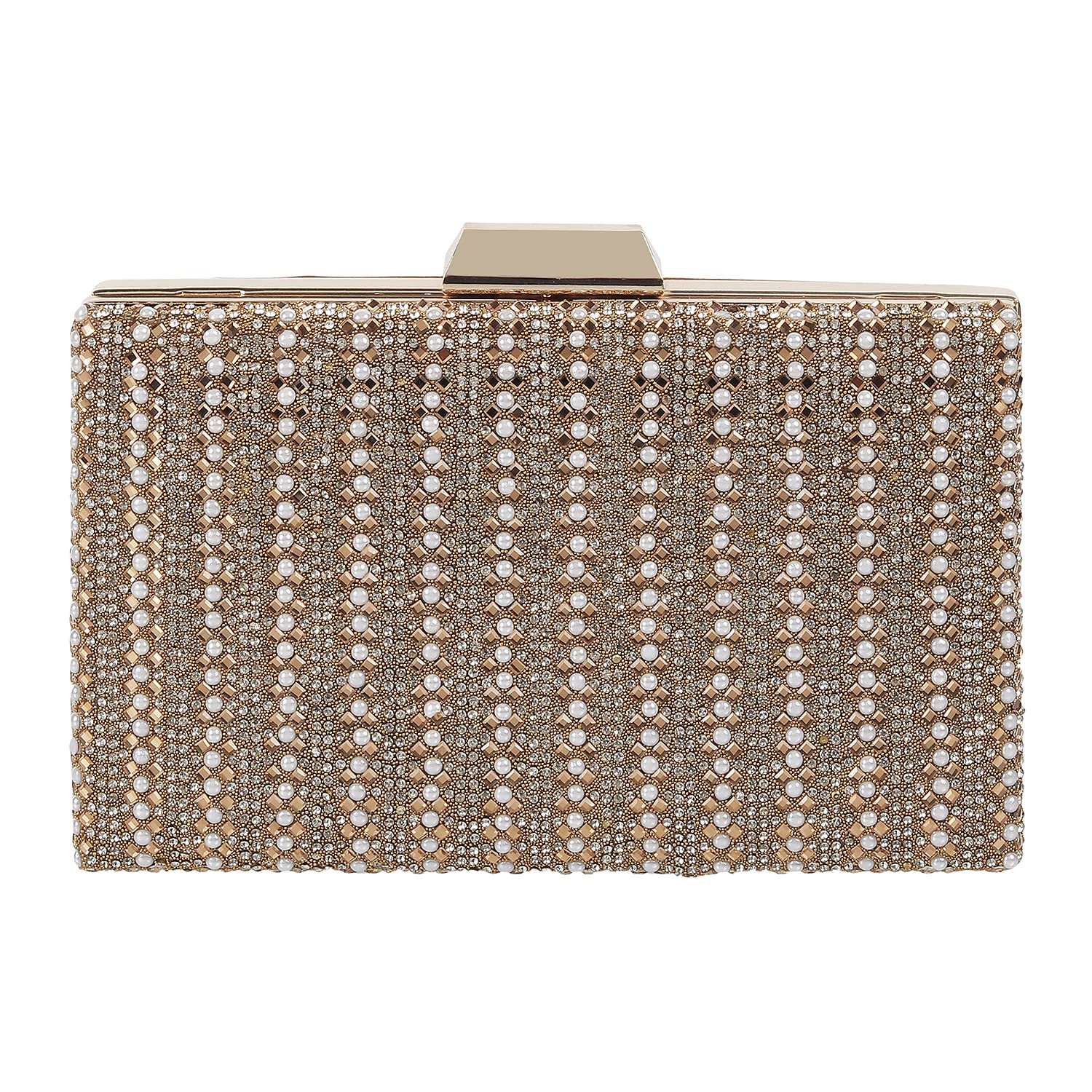 Mochi Womens Synthetic Antic Gold Clutch (One Size)