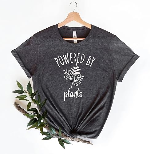 Miniatura 3 de Powered By Plants Shirt, Vegan Shirt, Organic Tee, Plant Based T-Shirt, Vegetarian Shirt, Vegan Quote shirt, Girlfriend Gift,