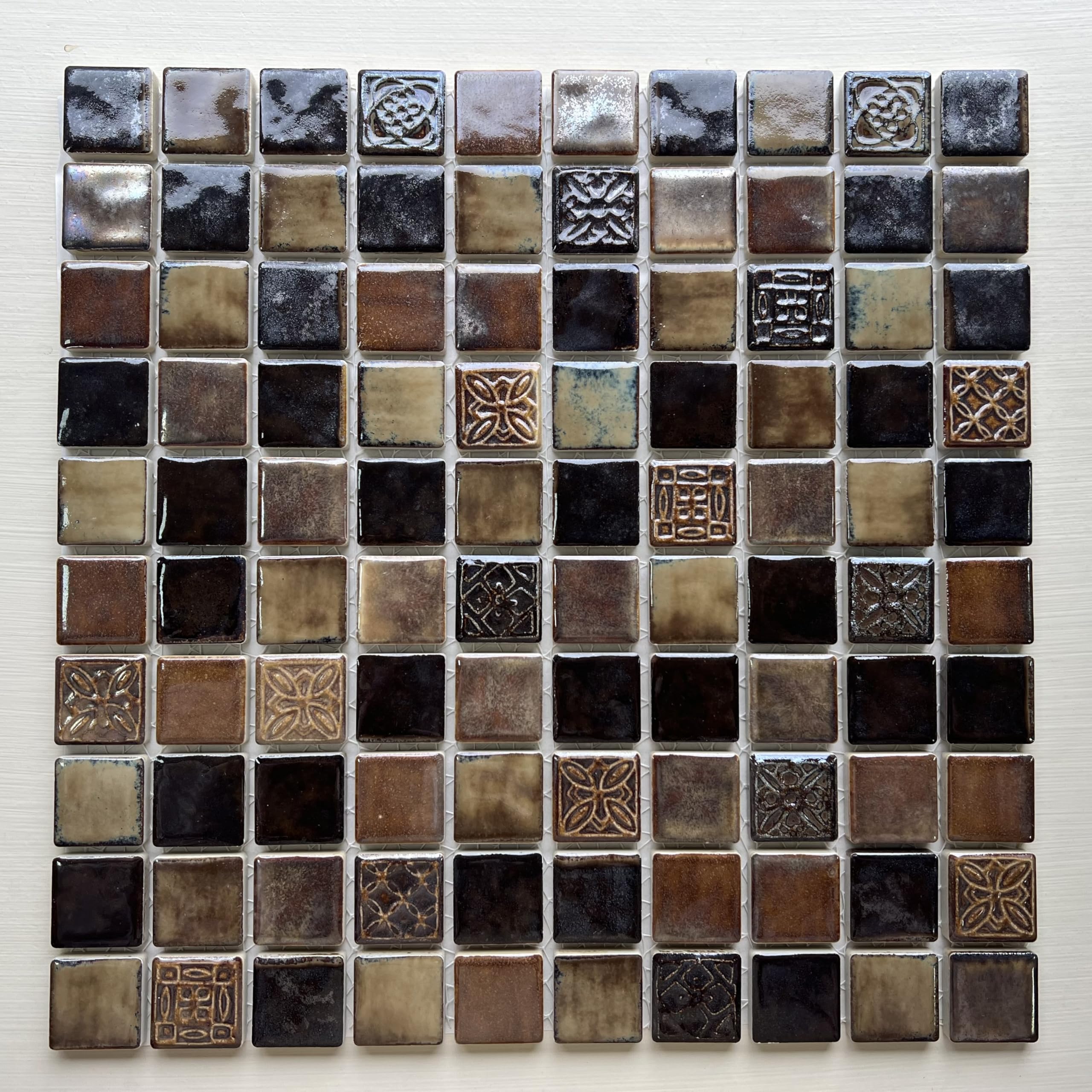 Amazon.co.jp: タイル 日本製 美濃焼 モザイクタイル シート DIY 浴室