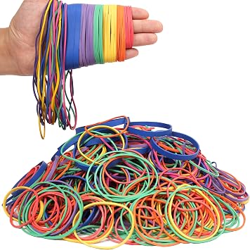 400Pcs Rubber Bands Assorted Sizes 0.5lb Multicolor Elastic Band Strong