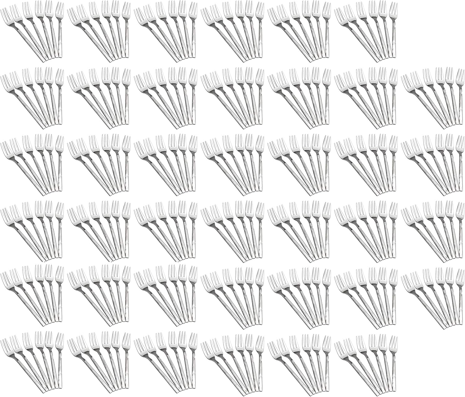 Set of 240 Appetizer Forks 3 Tong 4.5" Plated Plastic