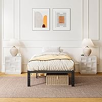 Vista 8 de ZIYOO Twin Bed Frames with Heavy Duty Steel Slat, 14 Inches Platform Bed Frame, Non-Slip Design, No Box Spring Needed, Easy Assembly, Quiet Noise