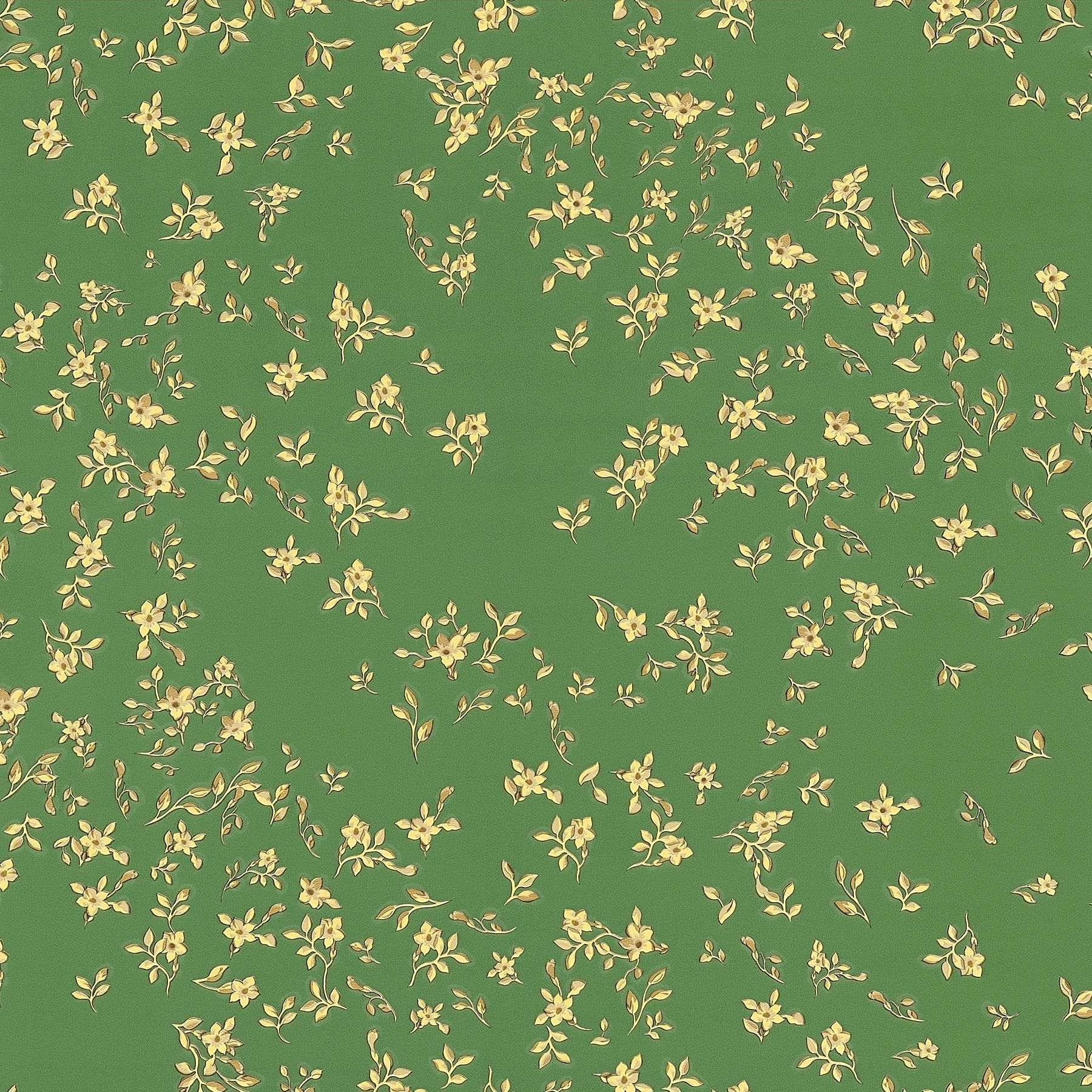 Papier peint italien vert et doré pour illuminer un couloir sombre