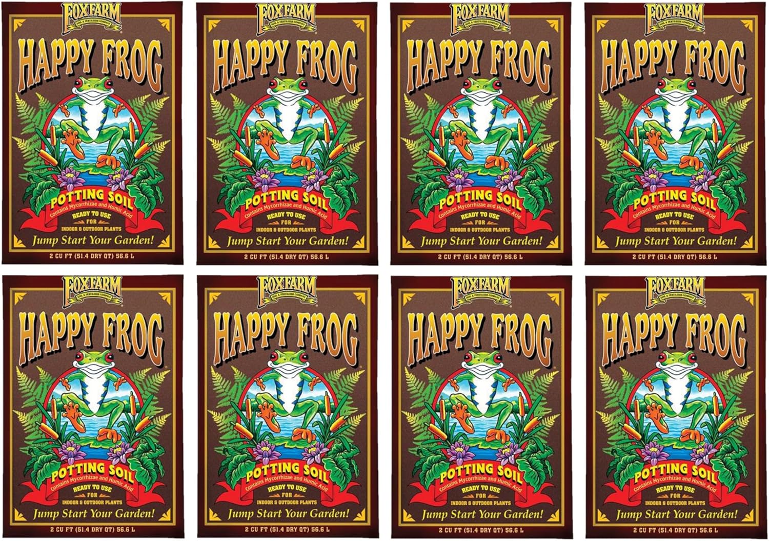 FoxFarm Happy Frog Potting Soil (2 Pack - 2 Cu Ft Each) - PH Adjusted, With Mycorrhizae For Container Plants
