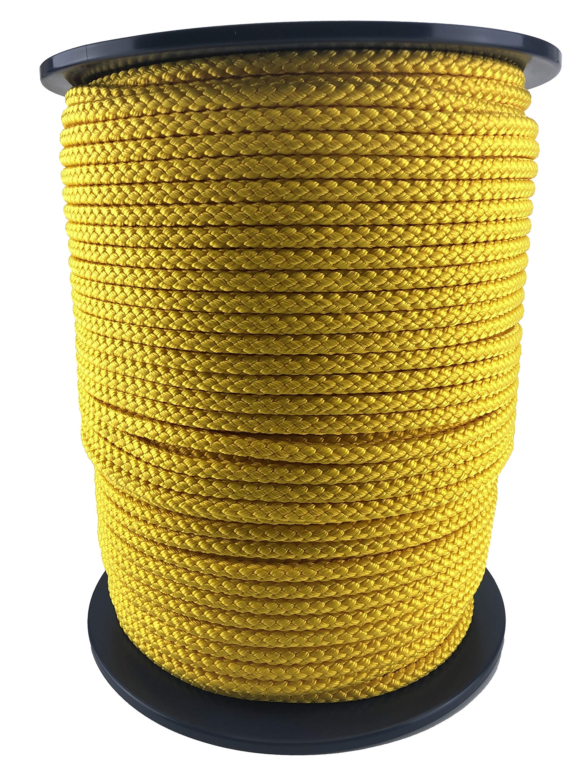 8mm Yellow Polypropylene Braided Poly Rope Cord x 50 Metre Strong String