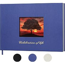 SUNEE Funeral Guest Book for Memorial & Funeral Services in Loving Memory Funeral Book, Celebration of Life Guest Book with 100 Lined Pages, Table Sign, Ribbon Bookmark and Linen Hardcover, Beige