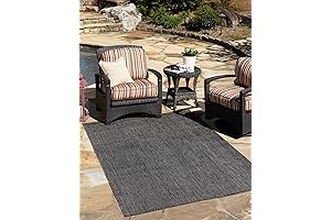 Unique Loom Collection Casual Transitional Solid Heathered Layering Outdoor Rug