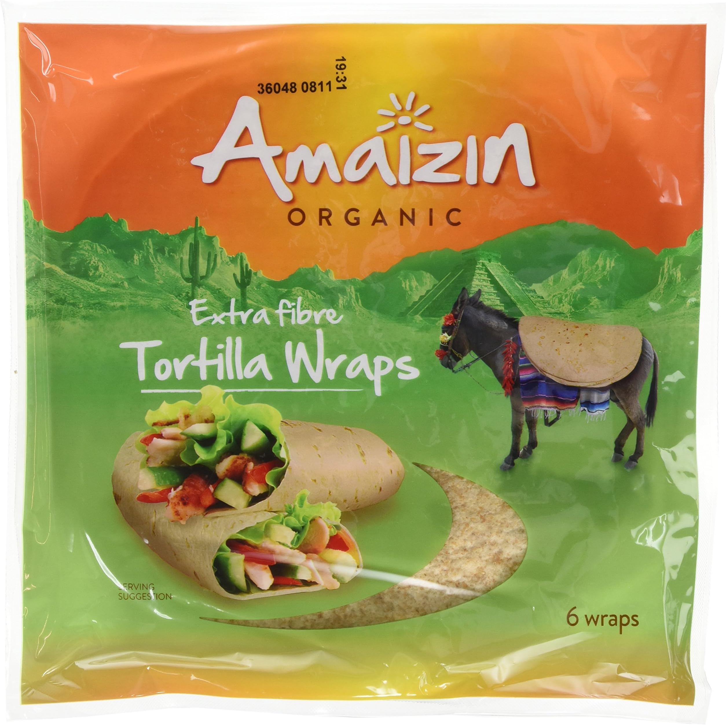 Amaizin Organic Tortilla Wraps Extra Fibre 240 g (Pack of 16)