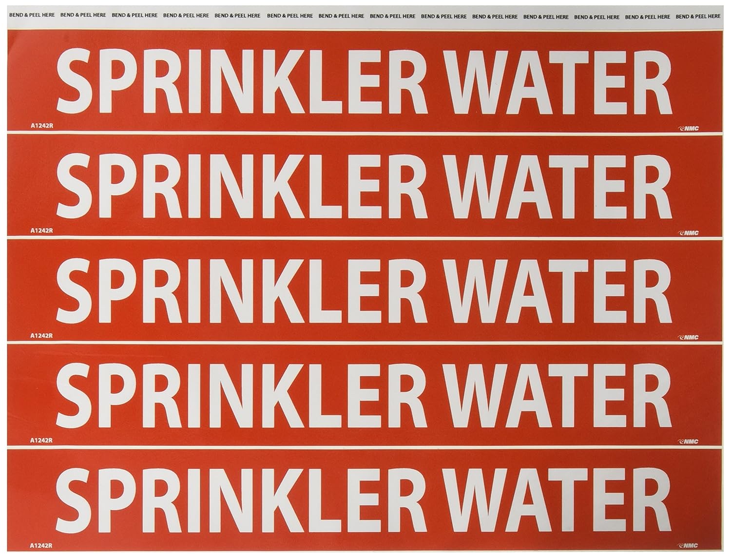 NMC A1242R Pipemarkers Sign, Legend "Sprinkler Water", 14" Length x 2