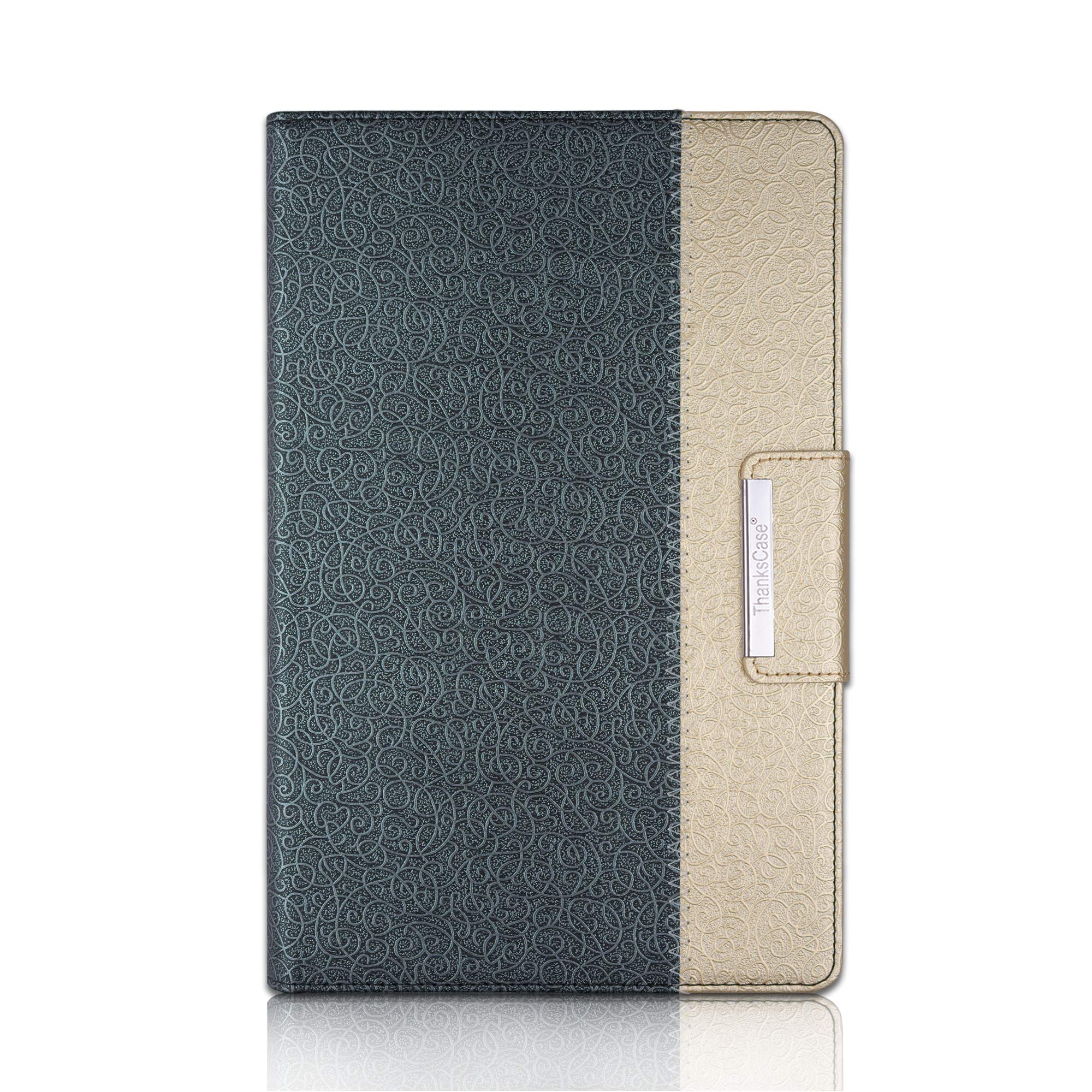 Thankscase Case for Galaxy Tab S6 10.5", Rotating Stand Case Cover Build-in Wallet Pocket, Hand Strap, Leather Case for Galaxy Tab S6 10.5 Inch Model SM-T860/T865 /T867 2019 Release (Black Gold)