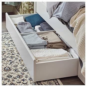 ベッドフレーム BED + MATTRESS with storage - 160x200 cm IKEA BRIMNES Bed Frame with Storage, 160x200 cm, White