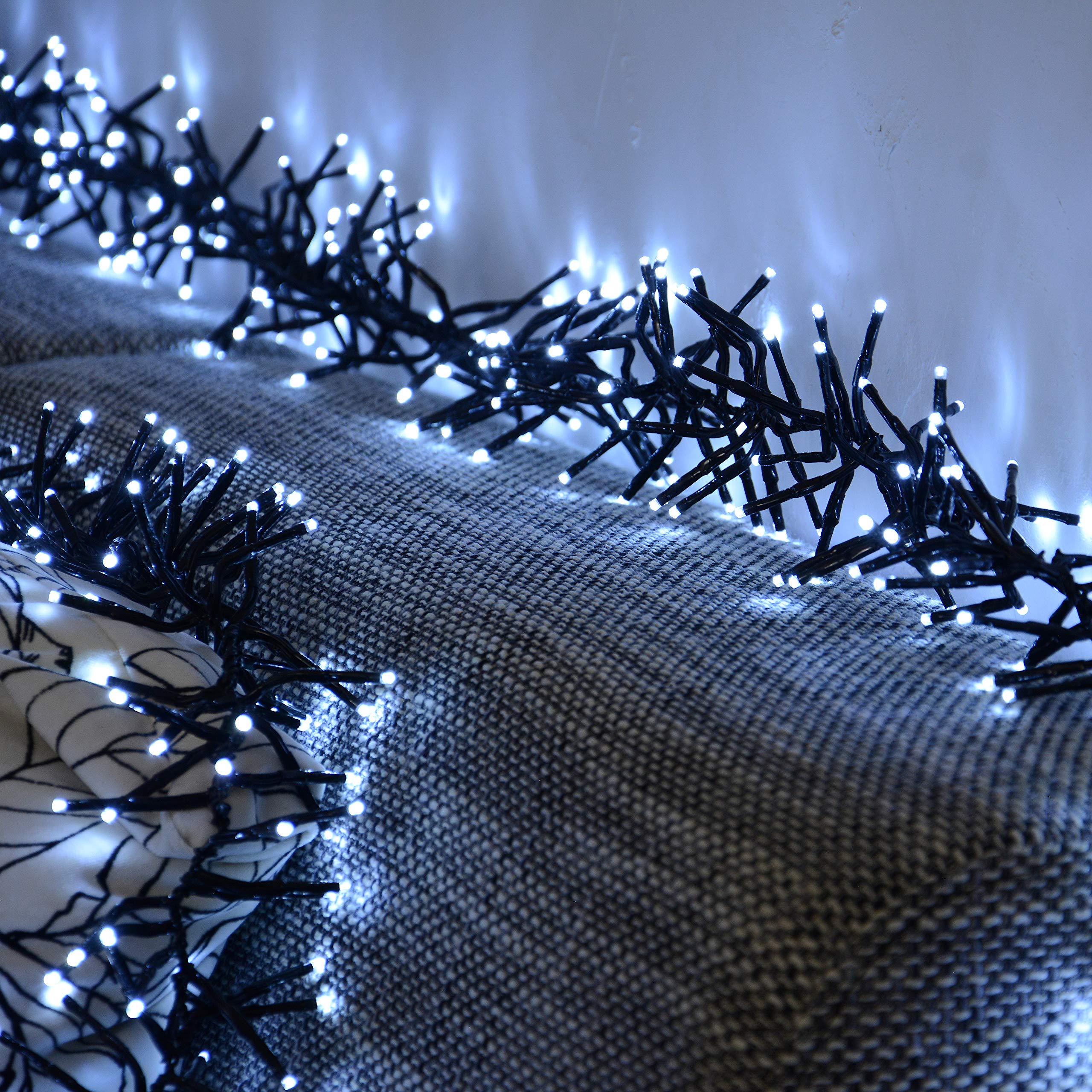 LED Lichterkette kaltweiß mit 8 Programmen LEDs für Innen und Außen Büschellichterkette (1512LED - 11m)