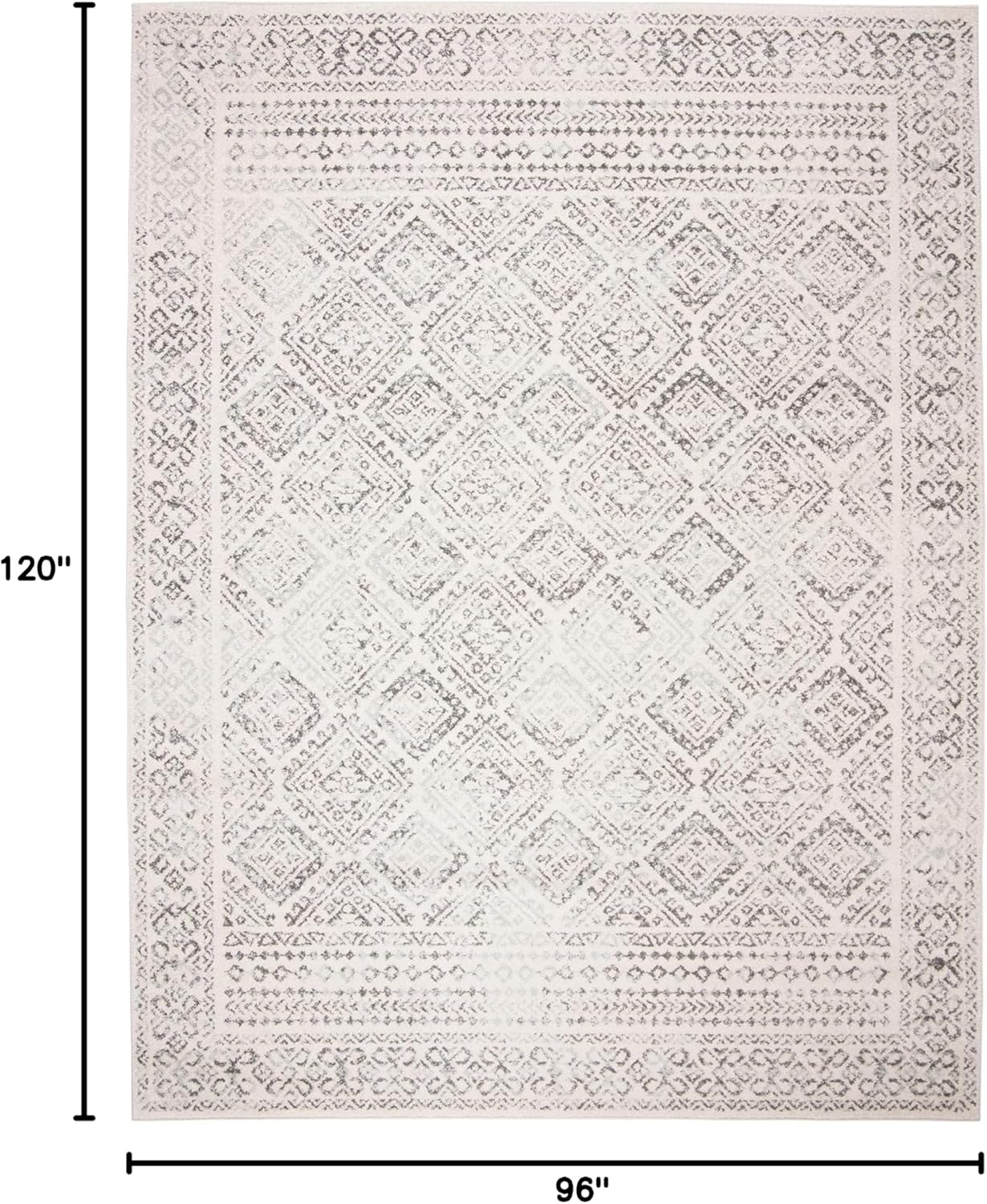 Hand-Knotted Ivory/Grey Round Synthetic Area Rug, 8' x 10'