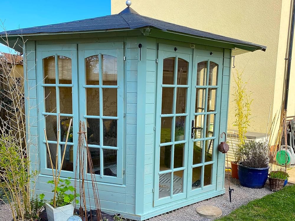 Dunster House Log Cabin Summer House 2.5 X 2.5 Metres DIY Outdoor