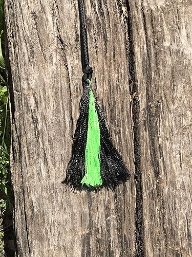 Miniatura 4 de Pig Whip - Black & Lime Nylon Tassel