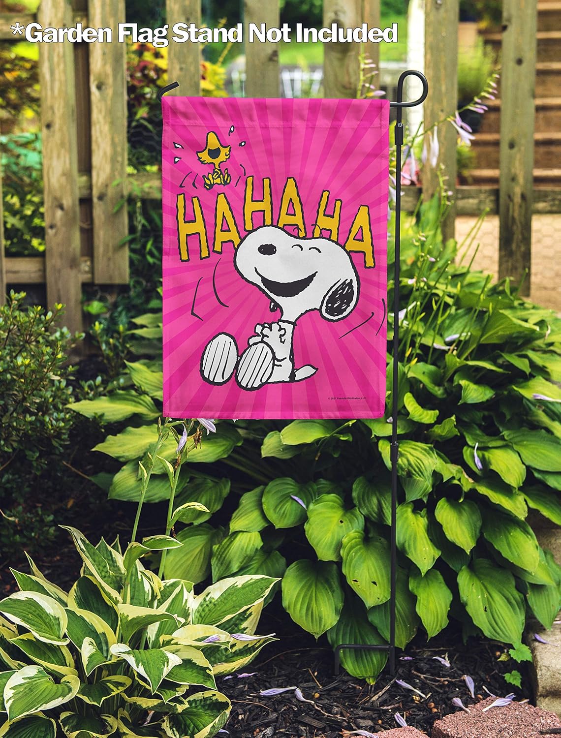 Flagology, PEANUTS Smile Giggle Laugh – Garden Flag 12" x 18", Officially Licensed PEANUTS®, Inspirational