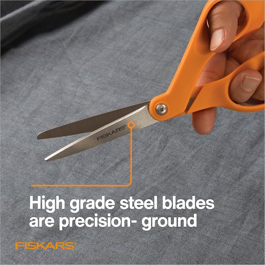 Fiskars Petite Original Orange-Handled Scissors, Crafting and Sewing Stainless Steel Scissors for Smaller Hands, Ergonomic Handle, Paper and Fabric Supplies for Office, Arts, and Crafts - image 3