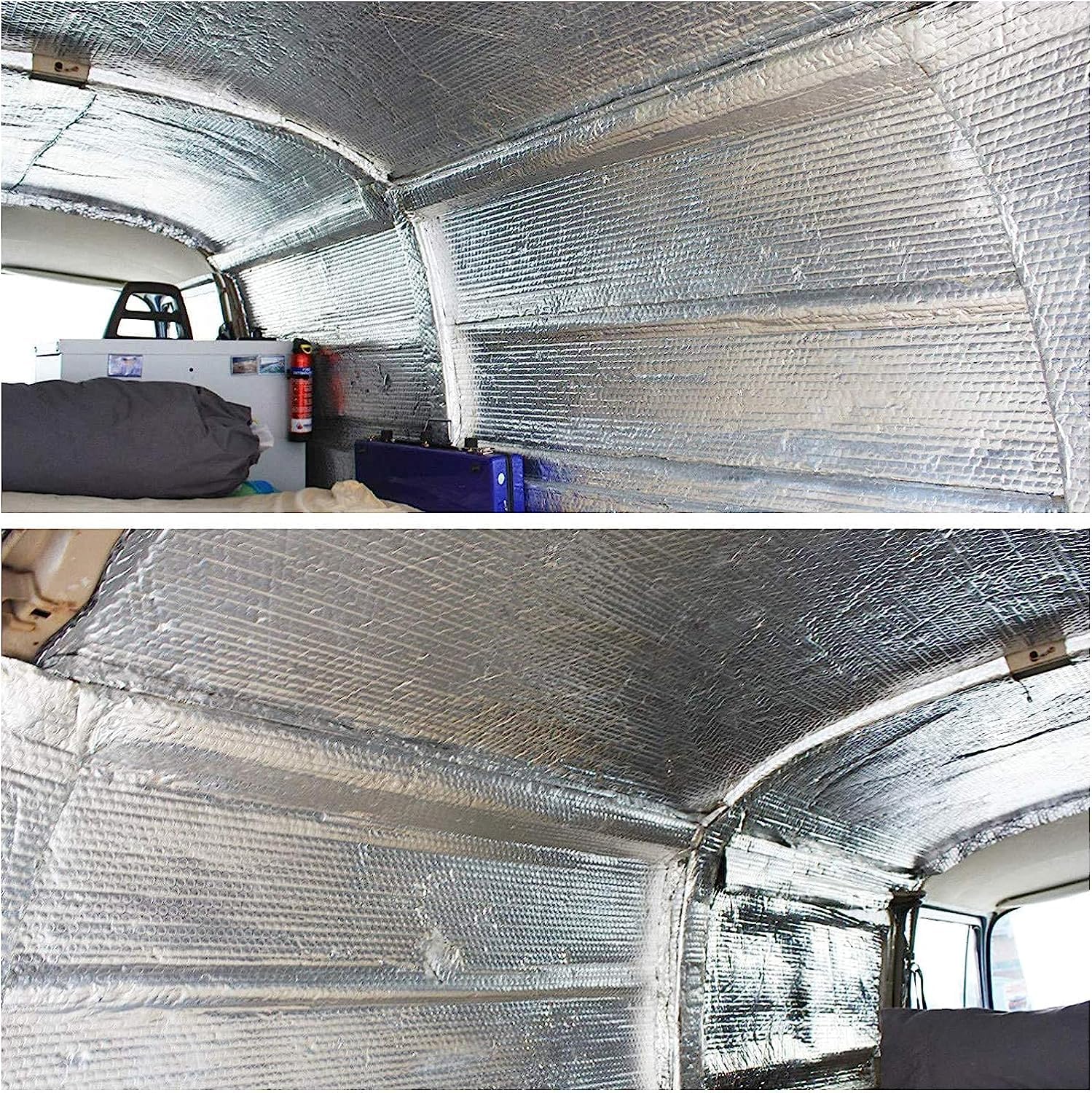 Aislamiento Térmico Double Bubble Reflective Foil Insulation Thermal Barrier Self-Adhesive Aluminium Foil Membrane for Walls Floors Roofs Insulating Wrap Foil Insulation Heat Reflective Bubble ( Size