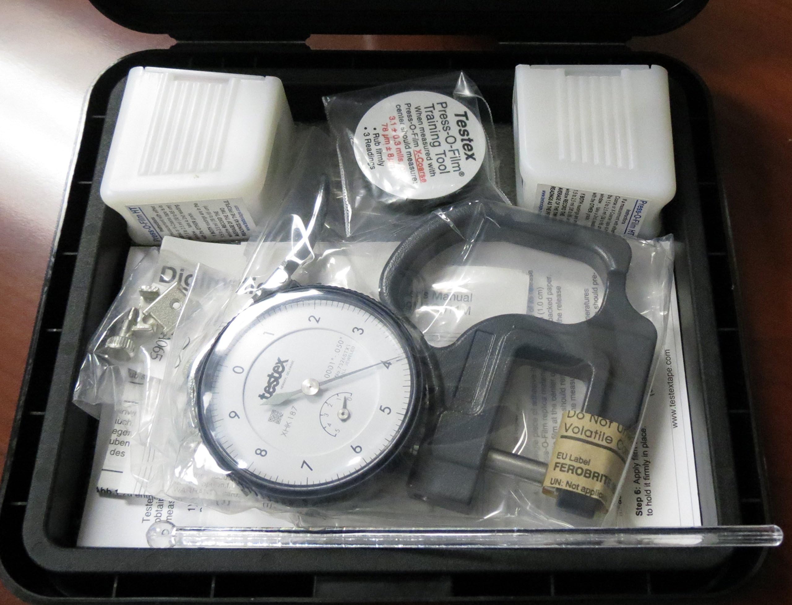 Press -O- Film Replica Tape Kit w/Surface Profile Gauge (mil), 1 coarse & 1 X- Coarse Grade Tape - 1.5 to 2.5 mil by Automation Dr. Nix