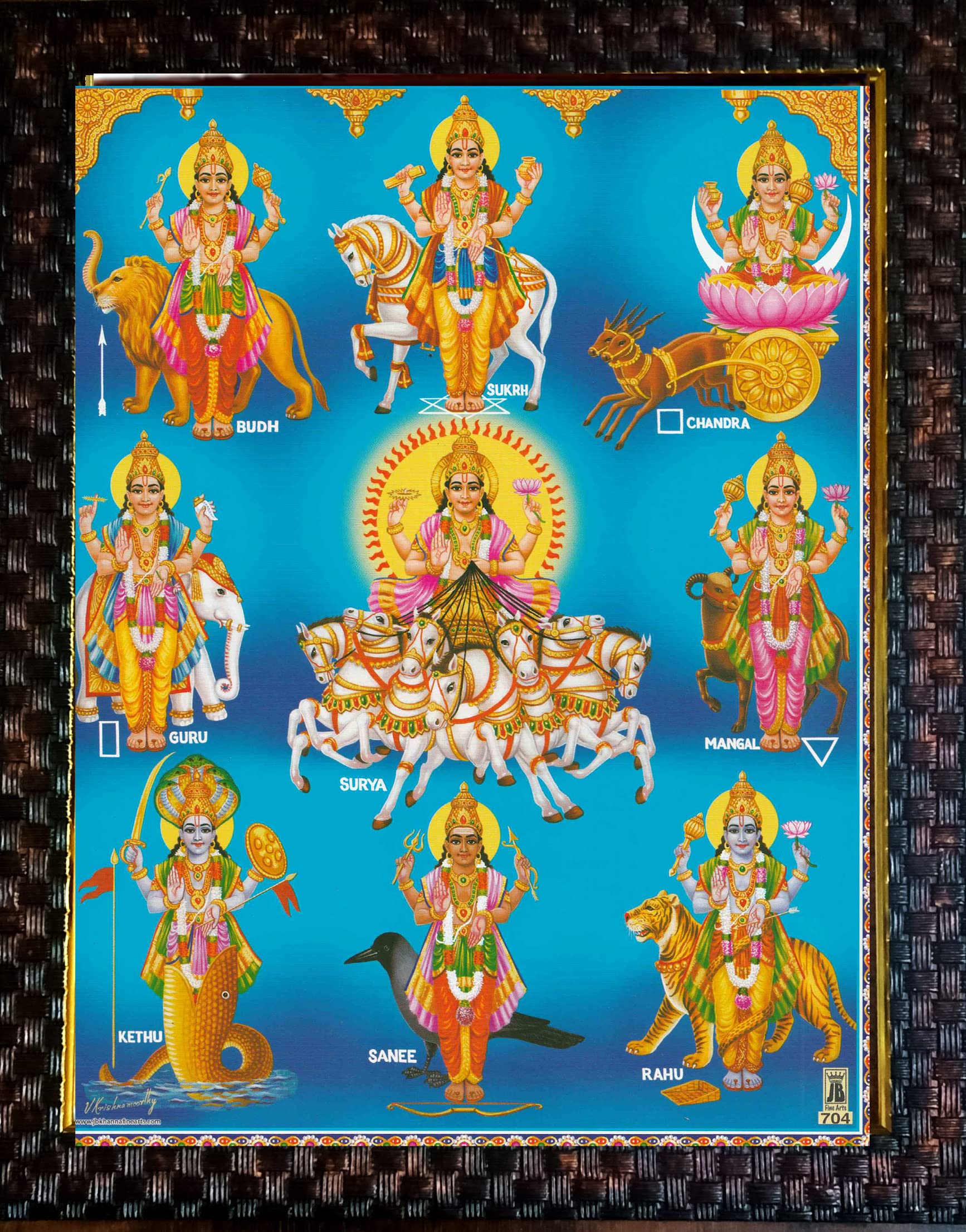 Nava Graha Photo Frame, Fibrewood, Brown, Wall Mount