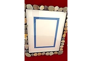 Cape Cod Beach Stone Photo Frame for Displaying 5 x 7 inch Double Matted Pictures