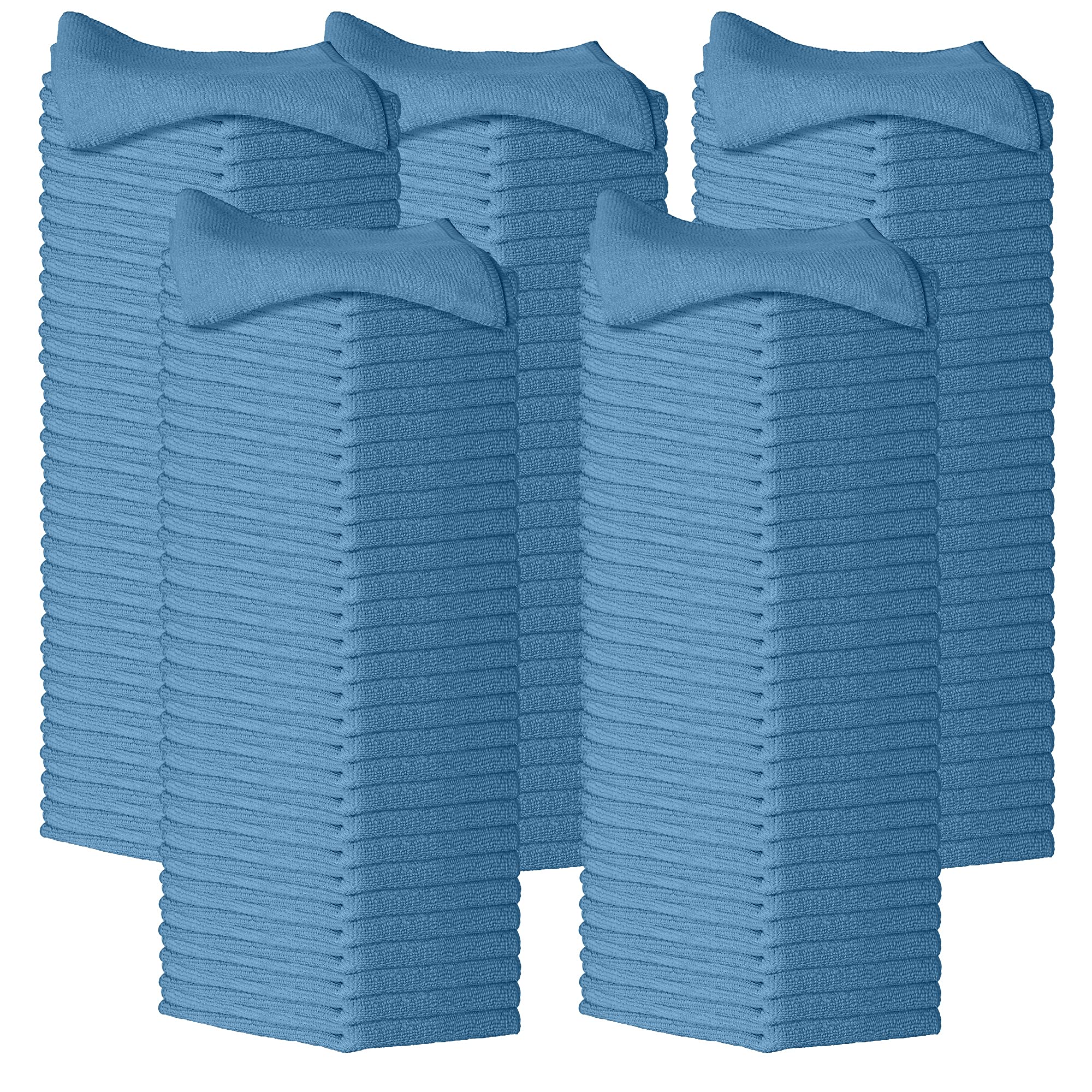 Improvia 150 Pack Microfiber Cleaning Cloth - Ultra-Soft, Highly Absorbent, Lint-Free, Streak-Free, and Reusable Wash Towels for House Kitchen, Car, Window and Screen - Color of Blue, - 12” x 12”…