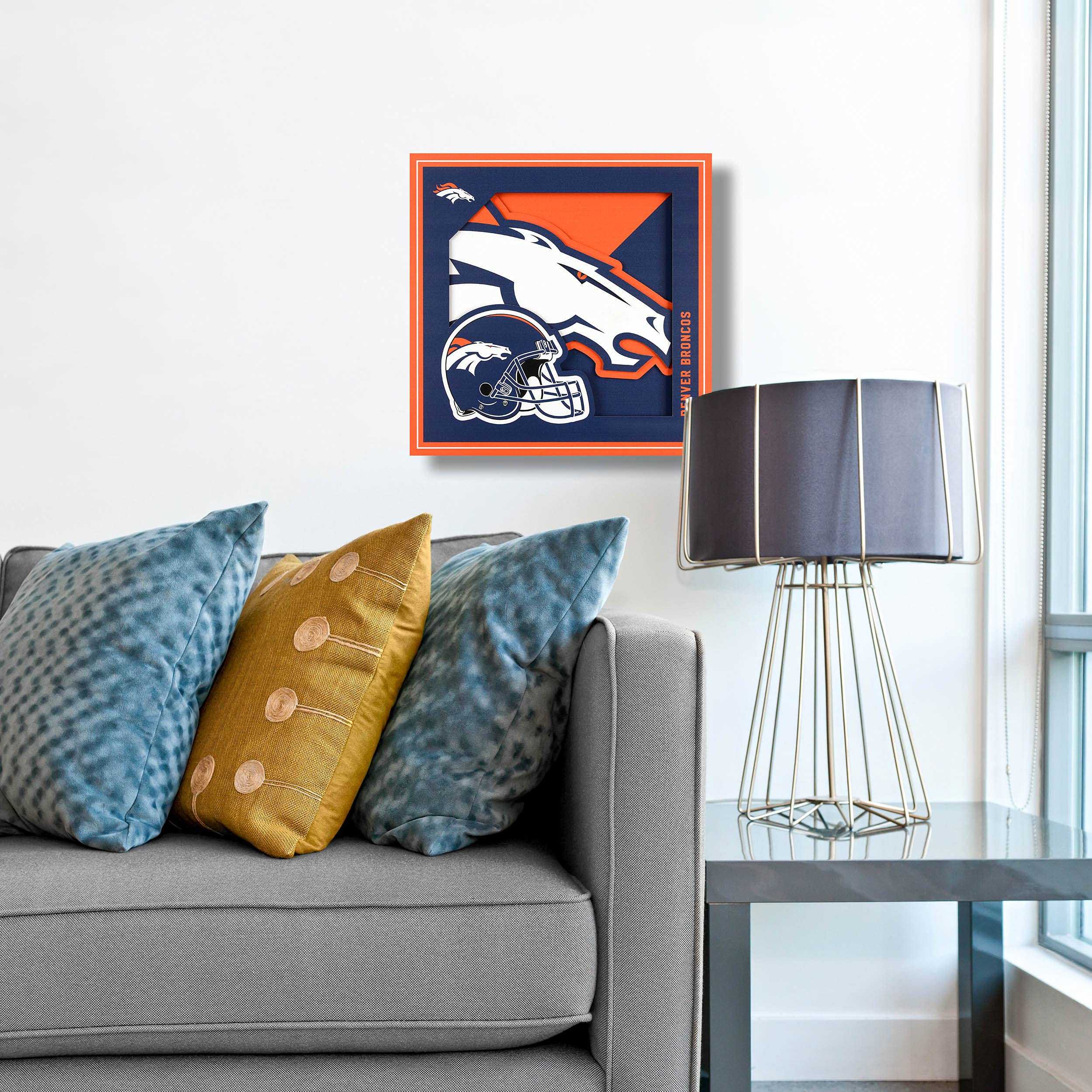 YouTheFan NFL Denver Broncos 3D-Logo-Serie, Wandkunst, 30,5 x 30,5 cm