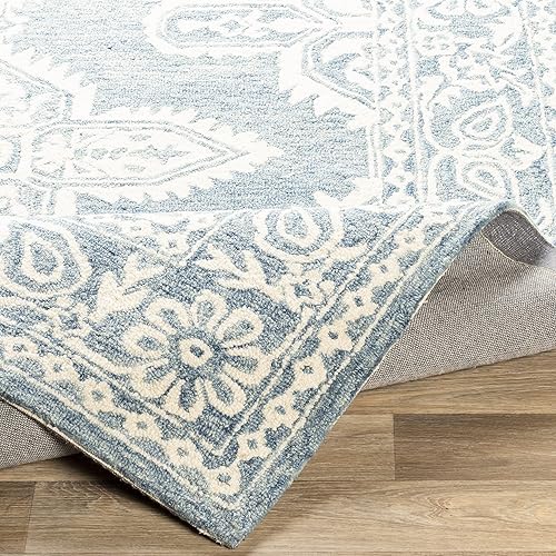 Miniatura 5 de MarkDay - Alfombras redondas de 8 pies estilo bohemio gris medio global alfombra gris y beige para sala de estar dormitorio o cocina redondo de 8