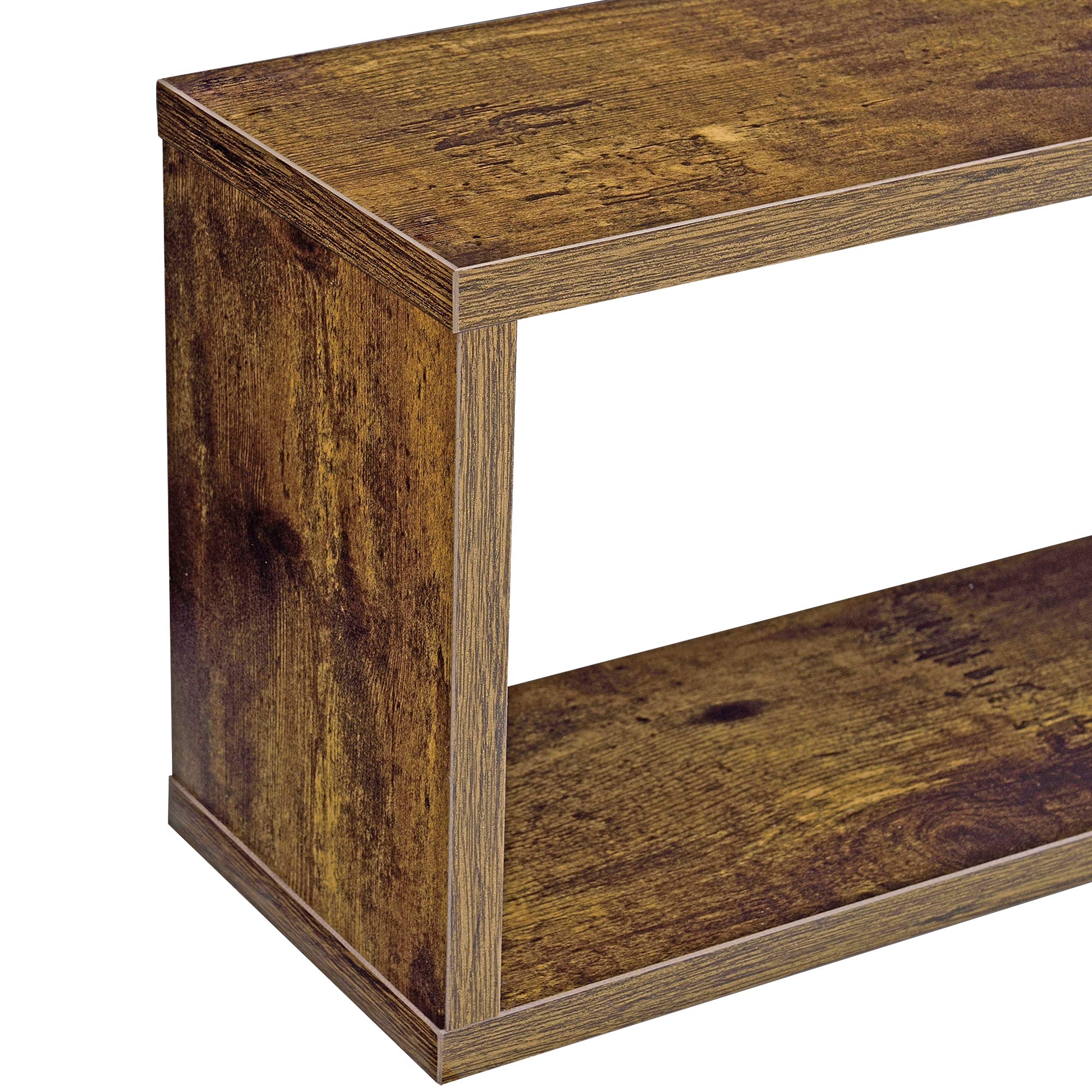 [en.casa] Set di 3 Mensole Rettangolari da Parete di Misure Diverse Ripiani Portaoggetti Modulari Sospesi a Muro per Libri Oggetti Decorativi Soggiorno Ingresso Studio - Effetto Legno Scuro