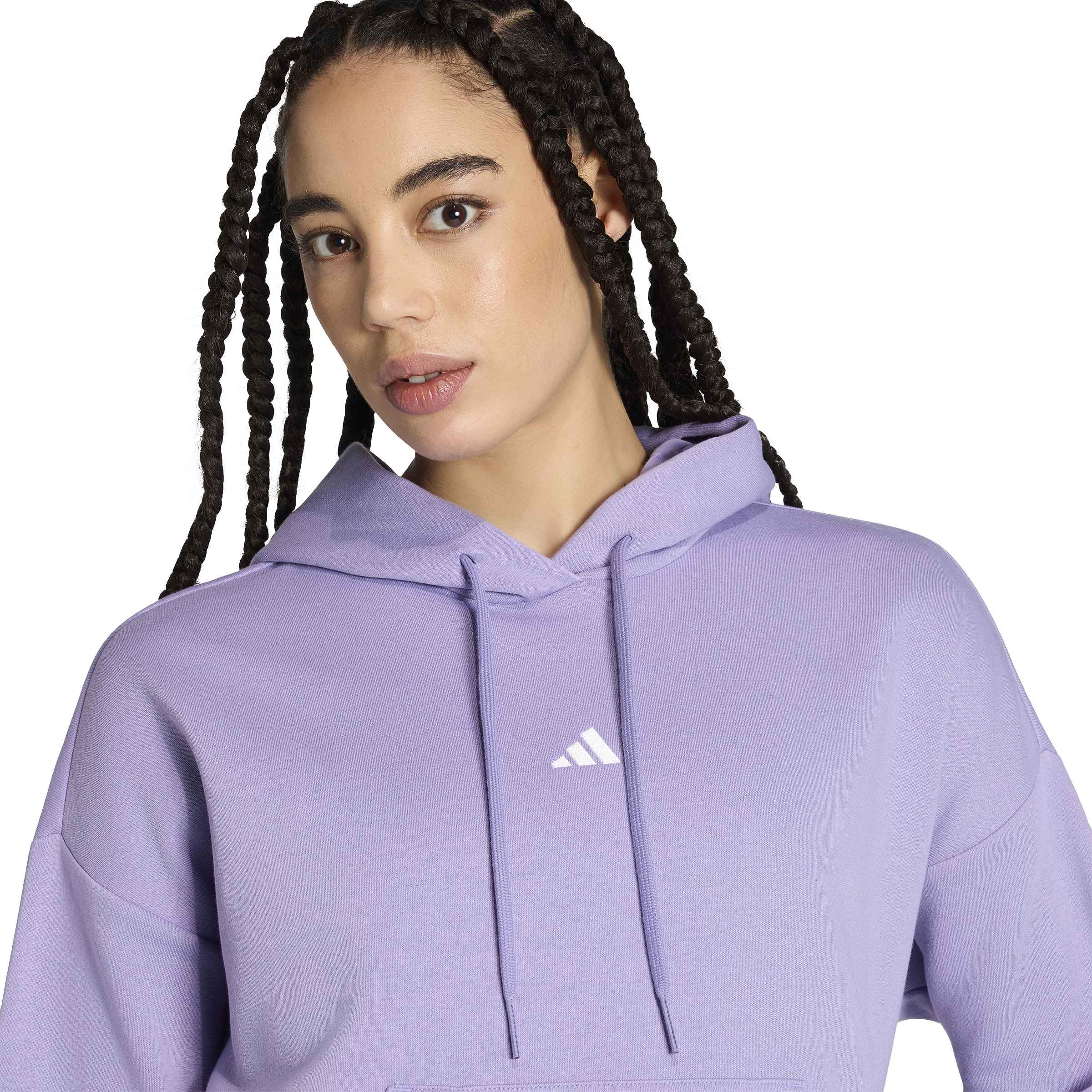 adidas Kobiety Essentials Small Logo Feel Cozy Hoodie Sweatshirt, magic lilac/white, M