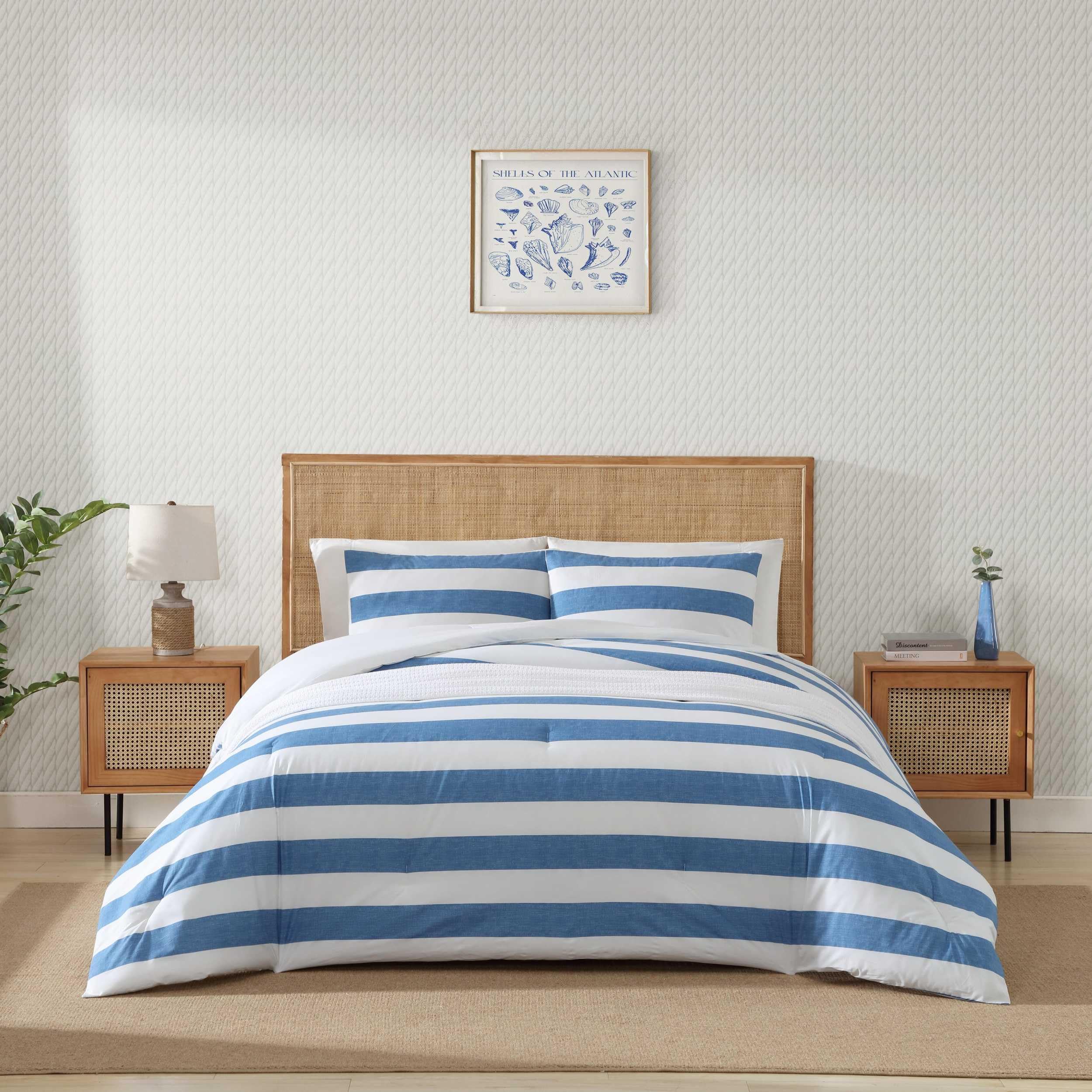 Parure de lit respirante Tommy Bahama en bleu auvent grand lit pour des nuits fraîches