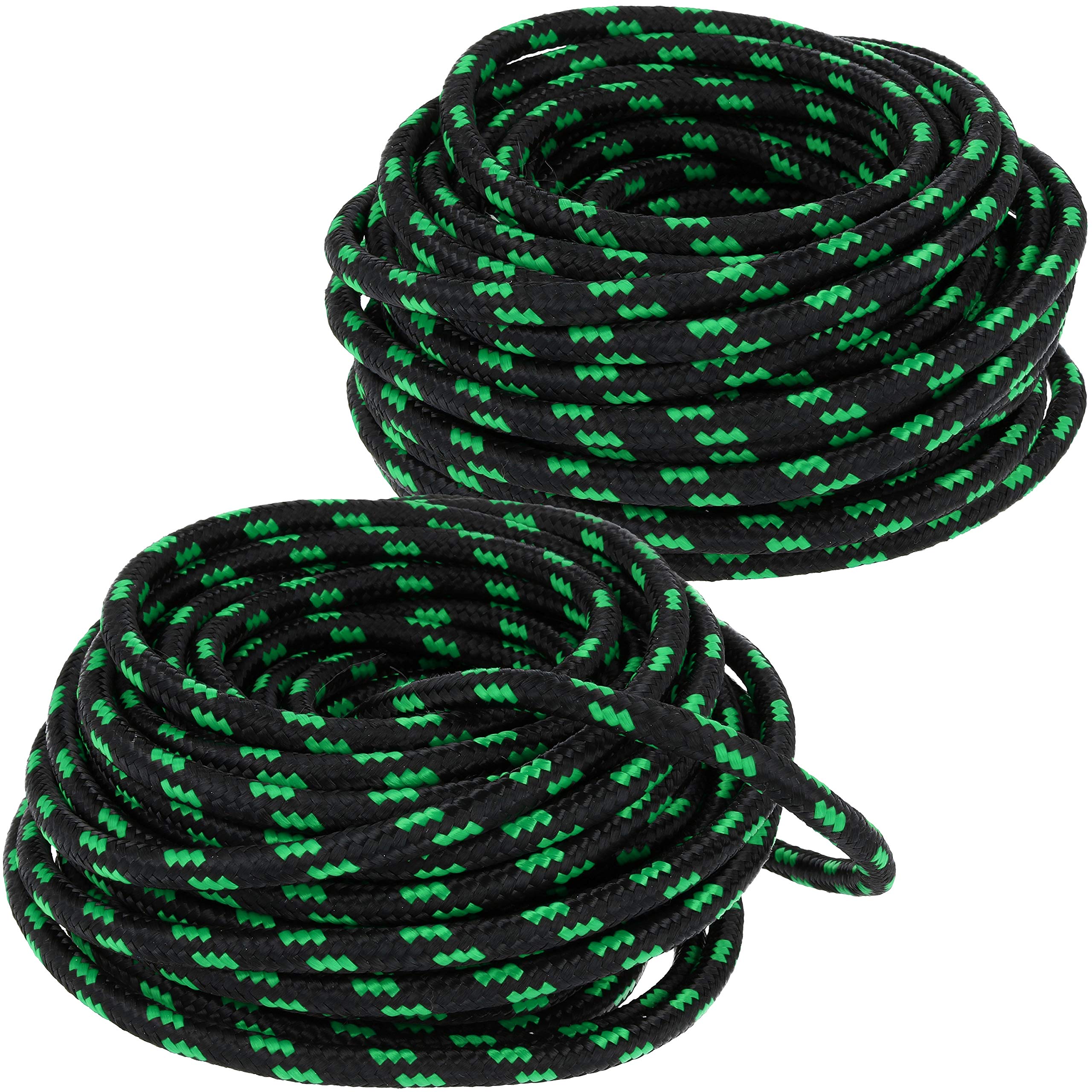 COM-FOUR® 2x 12m all-purpose rope, versatile fastening cord, mooring line, polypropylene rope, braided line for DIY gifts (24 meters - green)