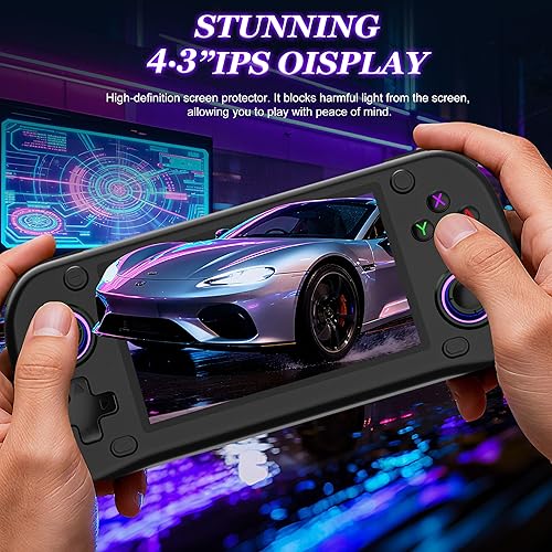 Miniatura 3 de Consola de juegos portátil retro G28  Más de 30,000 juegos retro precargados, pantalla IPS de 4.3 pulgadas, 64 GB expandible, consola de juegos