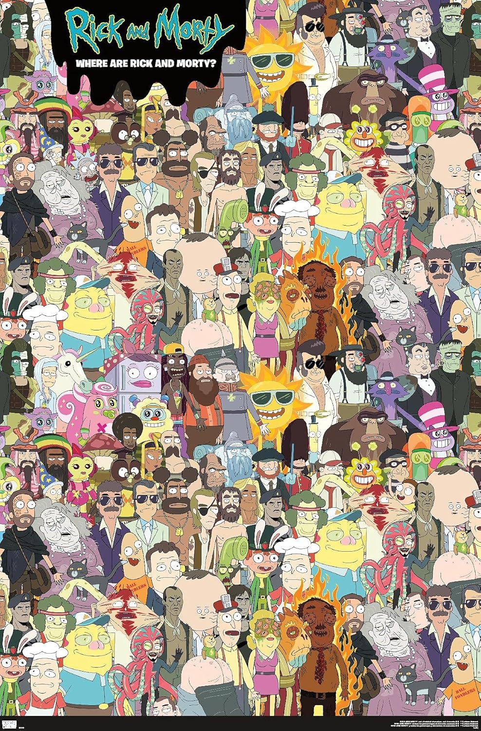 Amazon.com: Rick And Morty - Where's Rick? Wall Poster, 34L