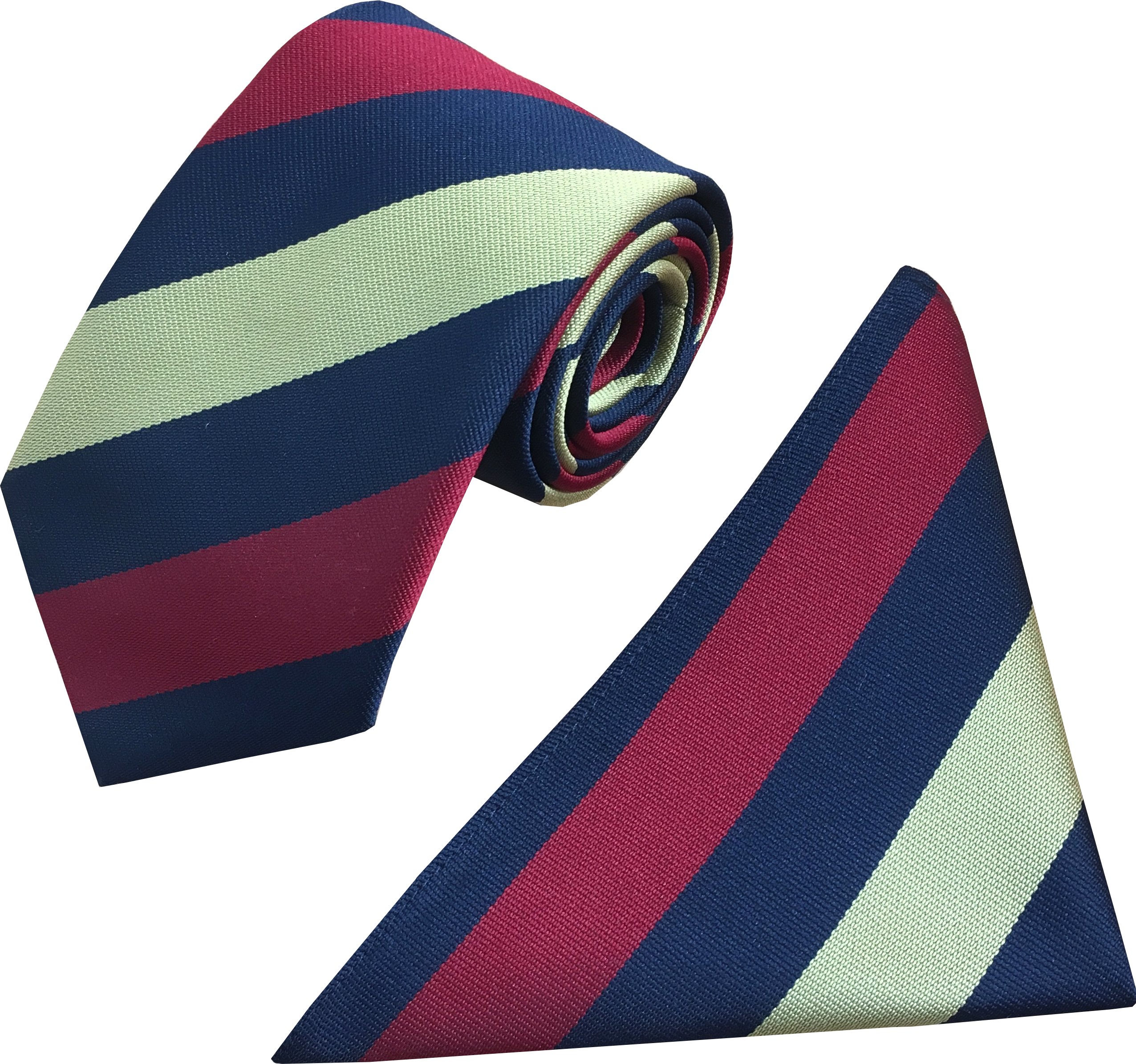 Great British Tie Club Men's Navy, Cream, Red Royal Army & Medical Corps Regital Tie & Hanky Set