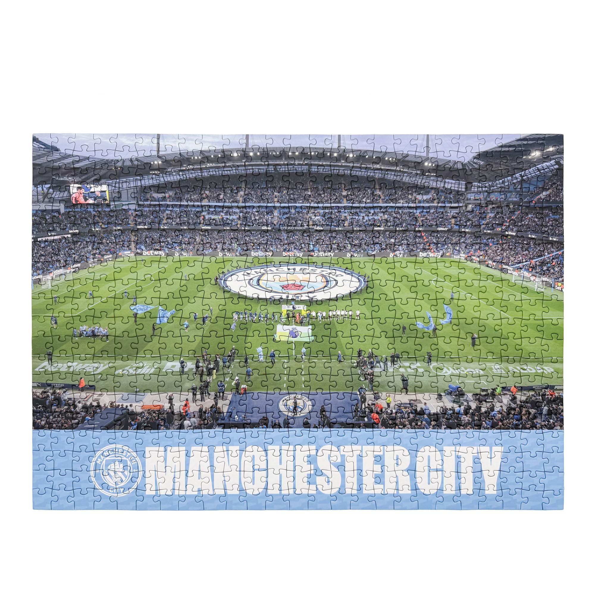 Official Licensed Man City FC 500 Piece Jigsaw Puzzle of Ethihad | Collectable Club Gift for Kids, MCFC & Manchester City Fans
