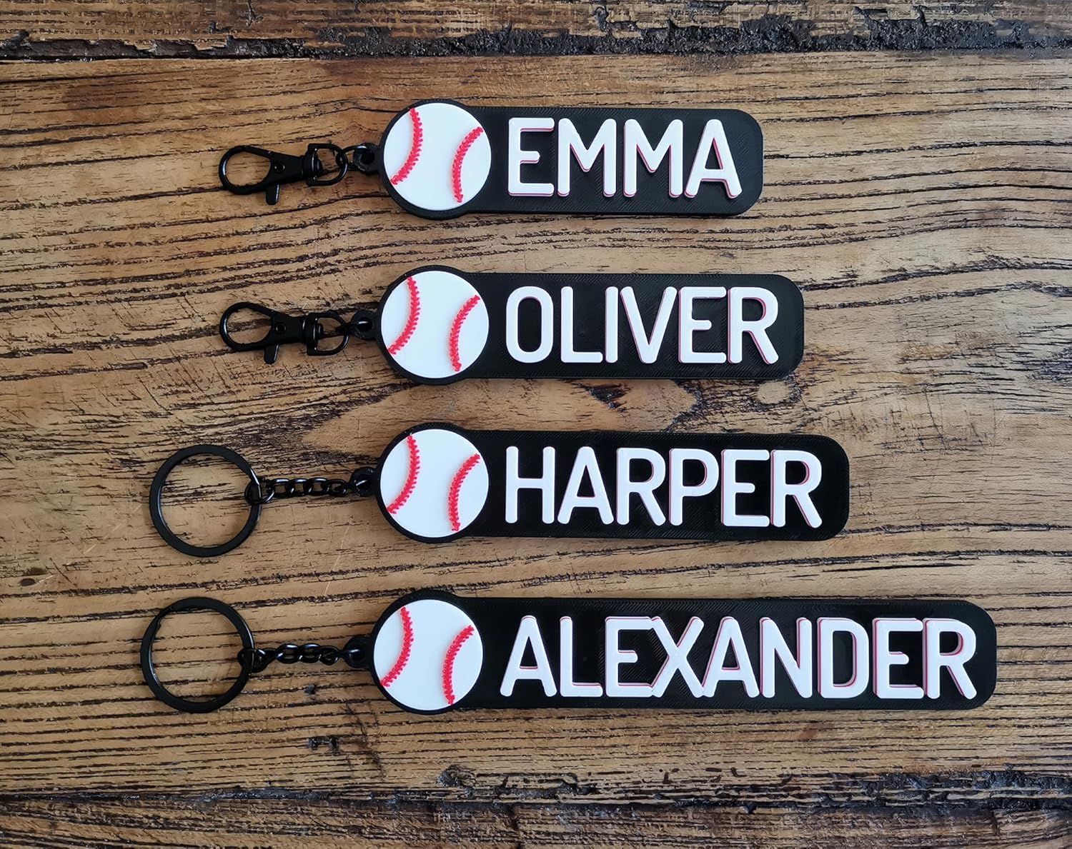 Set of 10/20/30 Personalized Custom Team Baseball Keychain Backpack charms name tag Keyring 3D Printed Game Day Sport Team Personalized Gifts