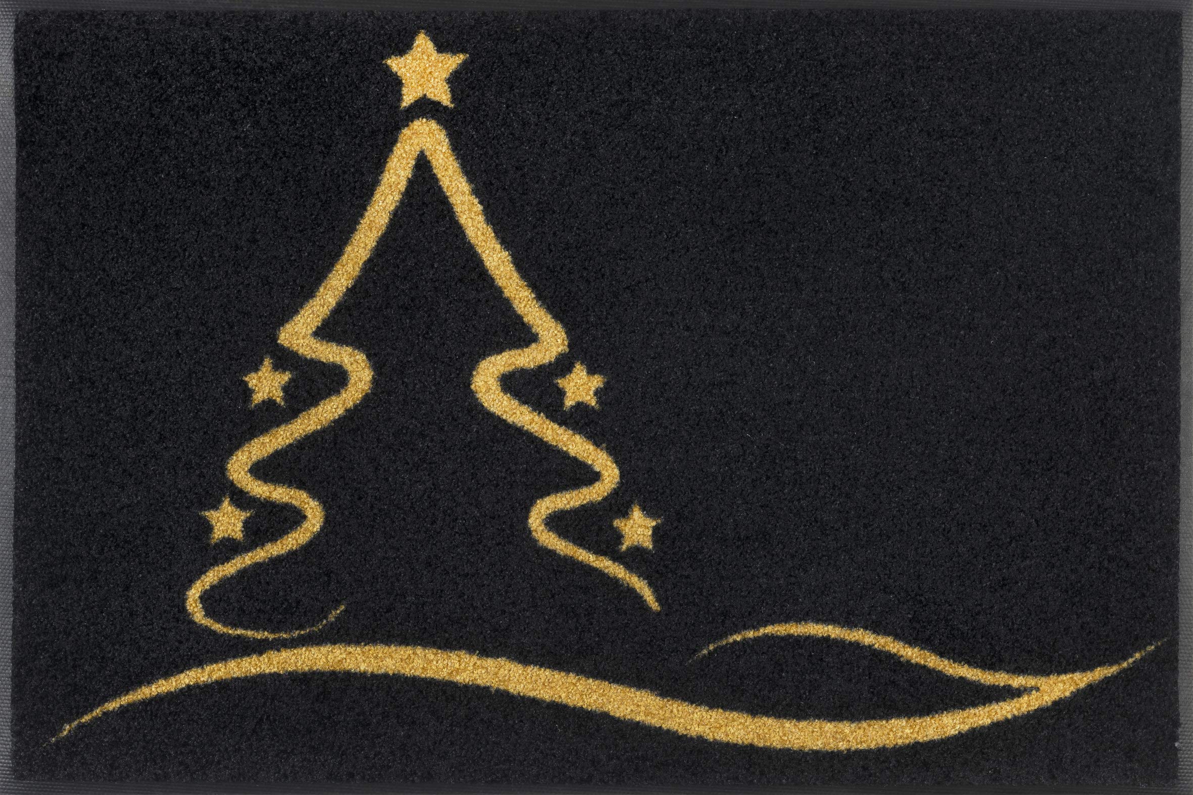 Wash+Dry Door mat, Polyamide, Black, 50/75