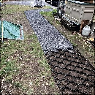 Sidewalks Ground Grid Stabilizer ，2 Inch Thick Expansion Foldable Geo Grid Driveway Stabilization Grids， Foldable Telescopic Gravel Stabilizer Grid,1800 lbs per sq ft Load (Size : 1x5m(3.3x16.5ft))